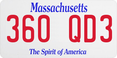 MA license plate 360QD3