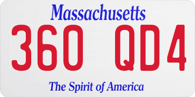 MA license plate 360QD4