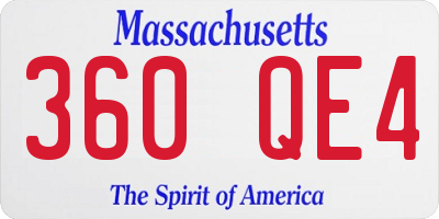 MA license plate 360QE4