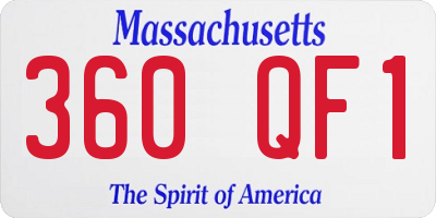 MA license plate 360QF1