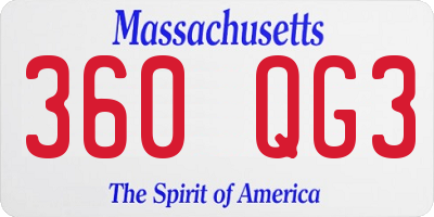 MA license plate 360QG3