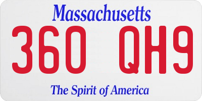 MA license plate 360QH9