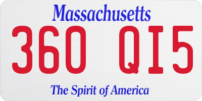 MA license plate 360QI5