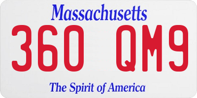 MA license plate 360QM9