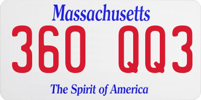 MA license plate 360QQ3