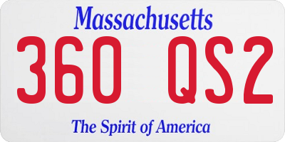 MA license plate 360QS2