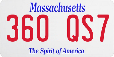 MA license plate 360QS7