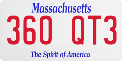 MA license plate 360QT3