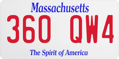 MA license plate 360QW4