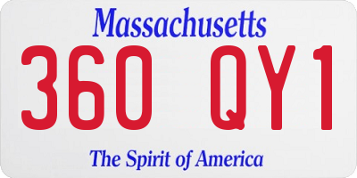MA license plate 360QY1