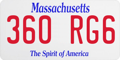 MA license plate 360RG6