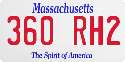 MA license plate 360RH2