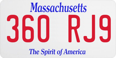 MA license plate 360RJ9