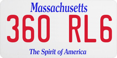 MA license plate 360RL6