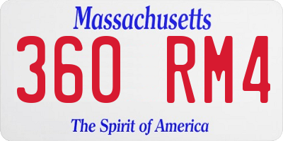 MA license plate 360RM4