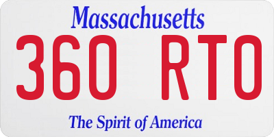 MA license plate 360RT0