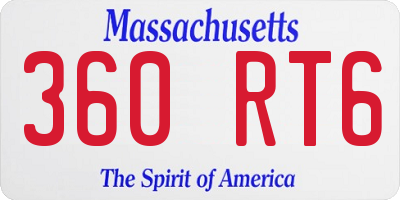MA license plate 360RT6