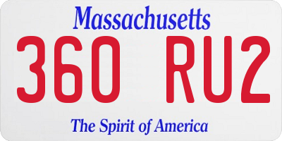 MA license plate 360RU2