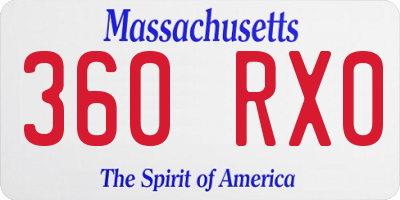 MA license plate 360RX0
