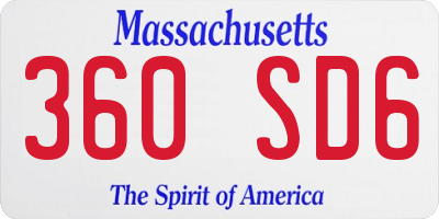 MA license plate 360SD6