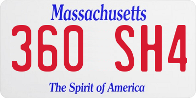 MA license plate 360SH4