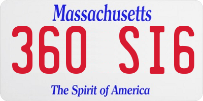 MA license plate 360SI6