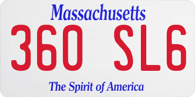 MA license plate 360SL6