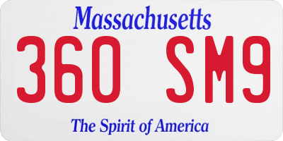 MA license plate 360SM9