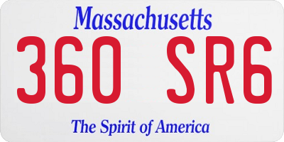 MA license plate 360SR6