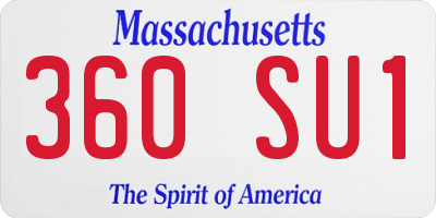 MA license plate 360SU1