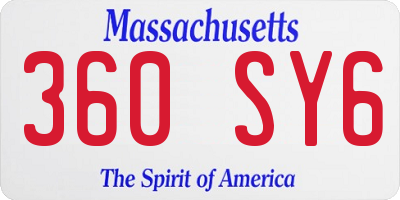 MA license plate 360SY6