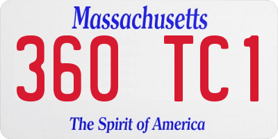 MA license plate 360TC1