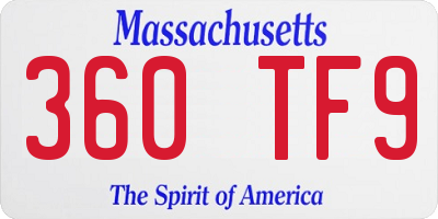 MA license plate 360TF9