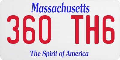 MA license plate 360TH6