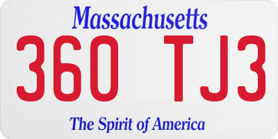 MA license plate 360TJ3