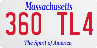 MA license plate 360TL4