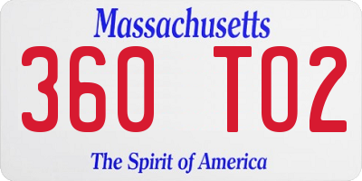 MA license plate 360TO2