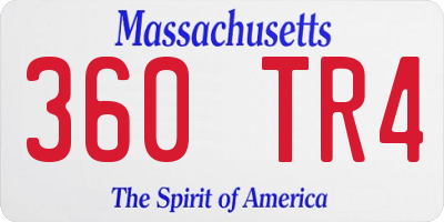 MA license plate 360TR4