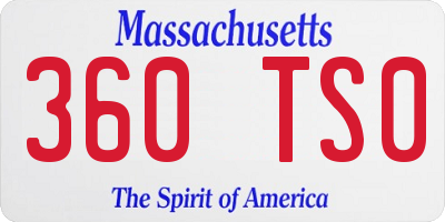 MA license plate 360TS0