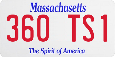 MA license plate 360TS1