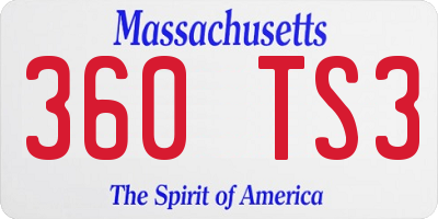 MA license plate 360TS3