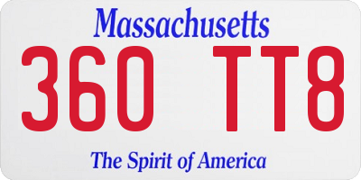 MA license plate 360TT8