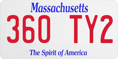 MA license plate 360TY2