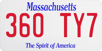 MA license plate 360TY7