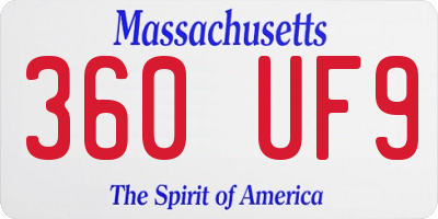 MA license plate 360UF9