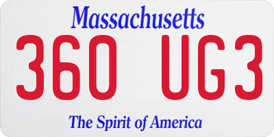 MA license plate 360UG3
