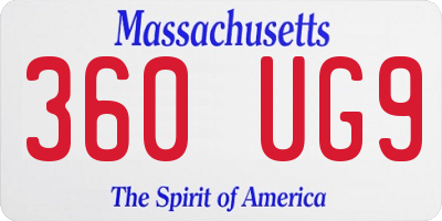 MA license plate 360UG9