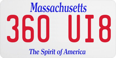 MA license plate 360UI8