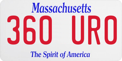 MA license plate 360UR0