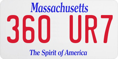 MA license plate 360UR7